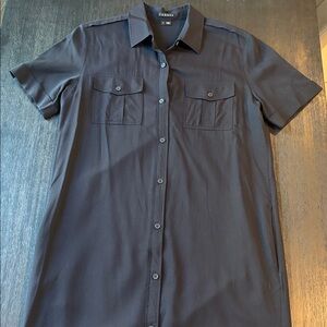 Theory Short Sleeve Button Down Shirt Dress